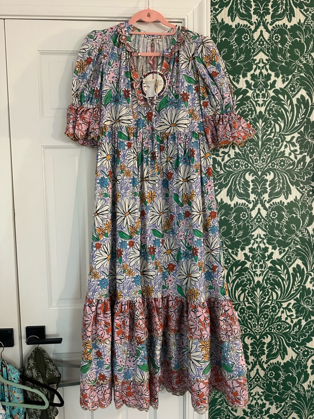CeliaB Floral Maxi Dress in White, Green, Pink, Yellow - Picture 2 of 2